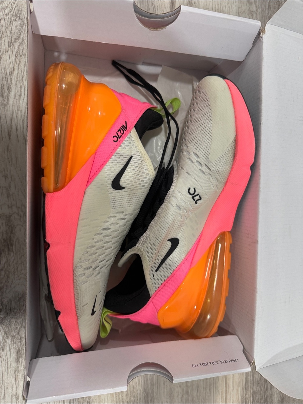 Nike Women’s Air Max 270 — White, Hot Pink & Orange